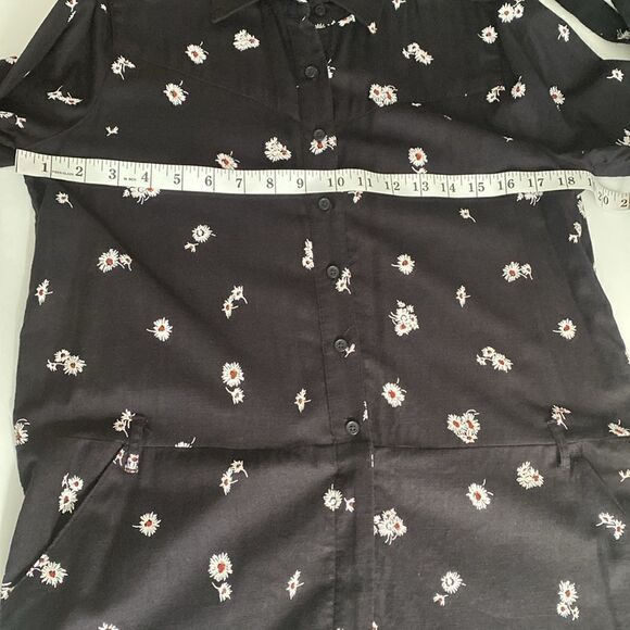 Lucky Brand Black Daisy Print Logan Jumpsuit Size Small Petite - Picture 10 of 16